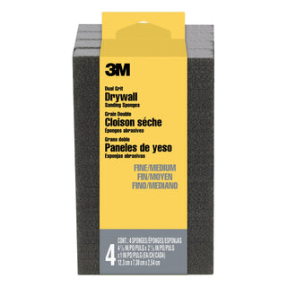 3M Drywall Sanding Sponge 9095DC-NA-4PK, Dual Grit Block