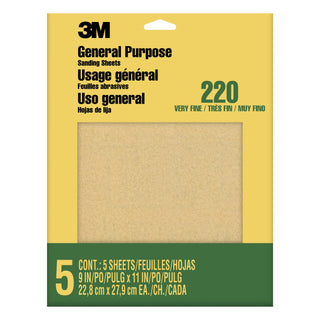 3M Aluminum Oxide Sandpaper Very Fine, 9000NA, 9 in x 11 in