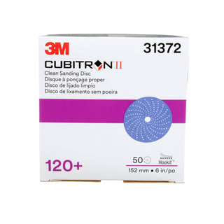 3M Cubitron II Hookit Clean Sanding Abrasive Disc, 31372, 6 in, 120+
grade