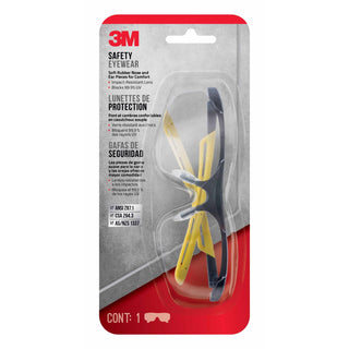 3M Safety Eyewear Clr Comfort, 90209-HV6-NA, Blk Frame Ylw Accent