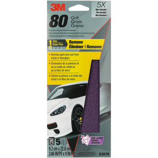 3M Precision Shaped Grain Sandpaper, 03076SRP, 3 2/3x9, 80 Grit, 6 per
case