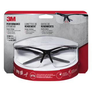 3M Performance Eyewear 47070H1-DC Black/Gray, Clear Lens, Anti-Fog