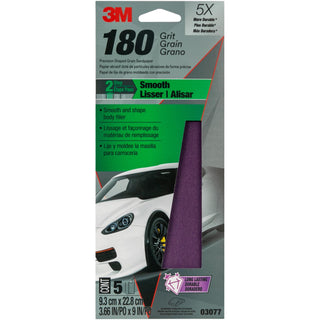 3M Precision Shaped Grain Sandpaper, 03077, 3 2/3 in x 9 in, 180 grit