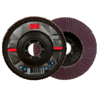 3M Flap Disc 769F, 80+, T29, 4-1/2 in x 7/8 in