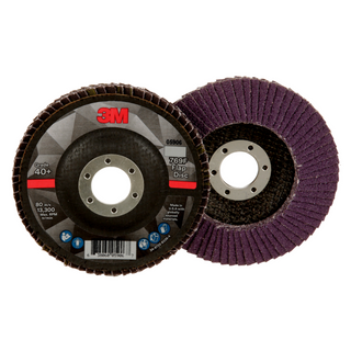 3M Flap Disc 769F, 40+, T29, 4-1/2 in x 7/8 in