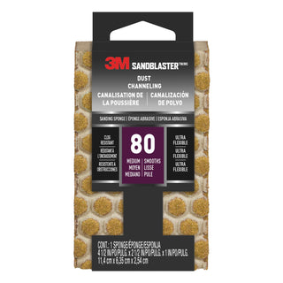 3M SandBlaster DUST CHANNELING Sanding Sponge, 20908-80-UFS ,80 grit