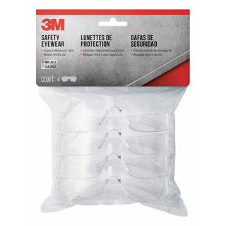 3M Safety Eyewear 90953H4-DC, Clear, Clear Lens, Anti-Scratch