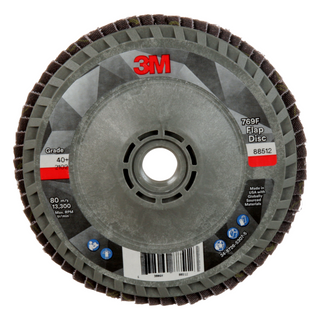 3M Flap Disc 769F, 40+, T27 Quick Change, 4-1/2 in x 5/8 in-11