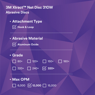 3M Xtract Net Disc 310W, 320+, 6 in x NH, Die 600Z, 50/Carton