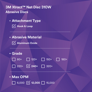 3M Xtract Net Disc 310W, 240+, 5 in x NH, Die 500X, 50/Carton