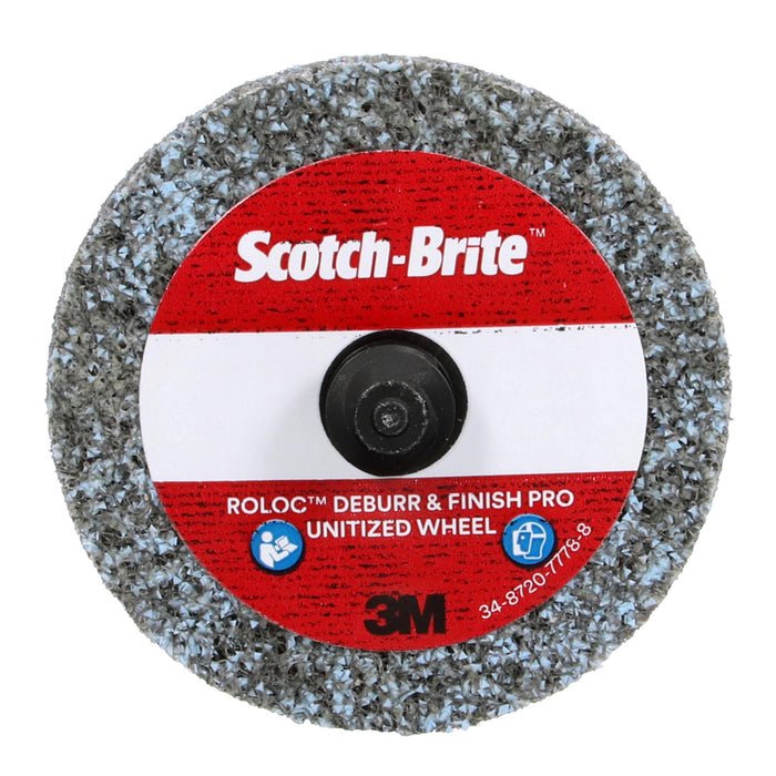 Scotch Brite Roloc Deburr & Finish PRO Unitized Wheel, DP-UR, 8C Medium, TR