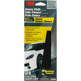 3M Emery Cloth Assort 03008, 3-2/3 in x 9 in, 6 Sheet/Pack