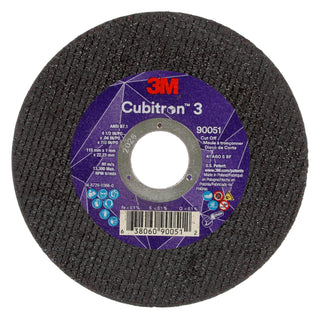 3M Cubitron 3 Cut-Off Wheel, 90051, 60+, T1, 4-1/2 in x 0.04 in x 7/8
in