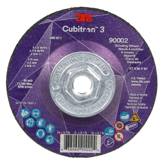 3M Cubitron 3 Depressed Center Grinding Wheel, 90002, 36+, T27