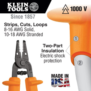 Klein Tools 11045-INS Insulated Wire Stripper/Cutter