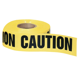 Ideal 42-001 Barricade "Caution" Tape, Yellow 3"x1000'