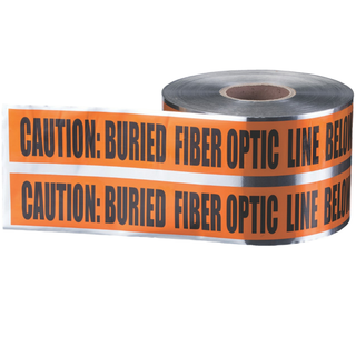 Ideal 42-252 Underground "Caution Buried Fiber Optic Line" Tape, Orange 6"x1000