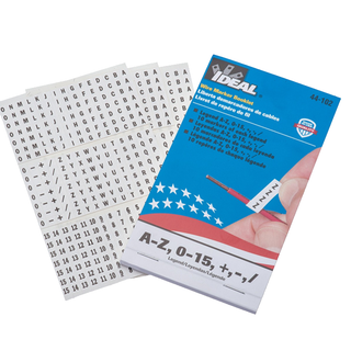 Ideal 44-102 Wire Marker Booklet, Asst A-Z, 0-15, +, -, /, 10 Each