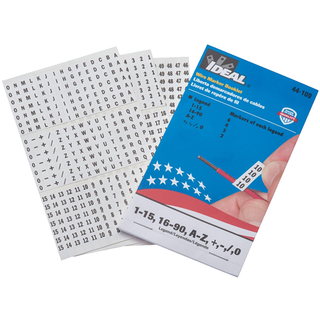 Ideal 44-109 Wire Marker Booklet, Asst, 1-90, A-Z, +, -, /, 0