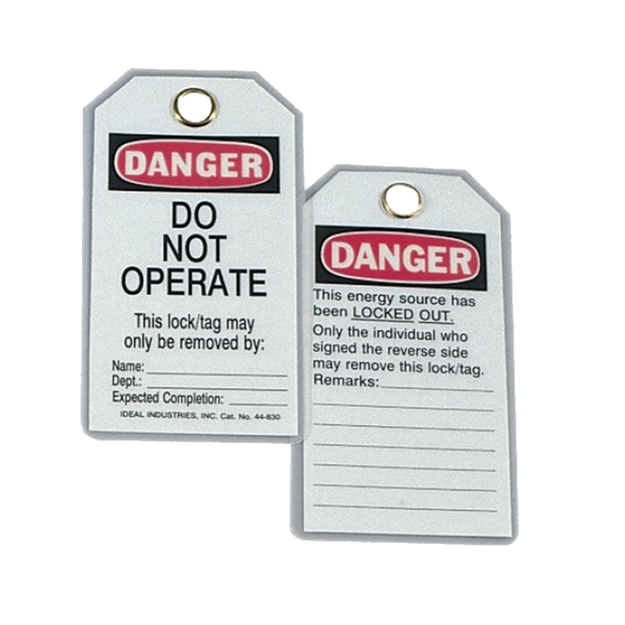 Ideal 44-830 Lockout Tag Heavy Duty, "Do Not Operate", 5/Cards