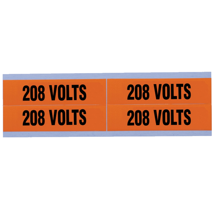 Ideal 44-355 Voltage and Conduit Marker Card, "208v", Medium