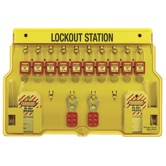 Ideal 44-806 Ten-Lock Station w/10 Locks, 24 Tags, 2 Hasps