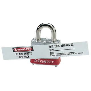 Ideal 44-898 Vinyl Lock Labels and Overlaminates, 8/Pkg.