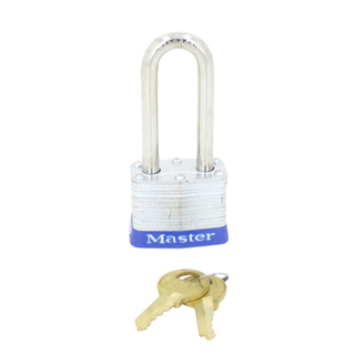 Ideal 44-901 Padlock, Steel, 2" Shackle, Blue Bumper