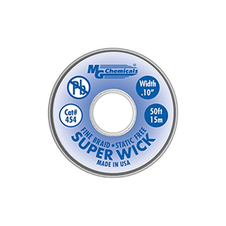 MG Chemicals 454 Super Wick Fine Desoldering Braid, #4 Blue, .10" x 50'