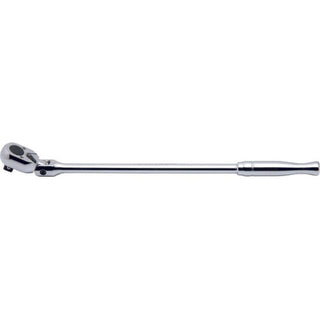 Ko-Ken 4774P-450 1/2 In Sq. Dr. Ratchet Handle 24 Teeth Flexible Head Length 450 mm Polished Handle