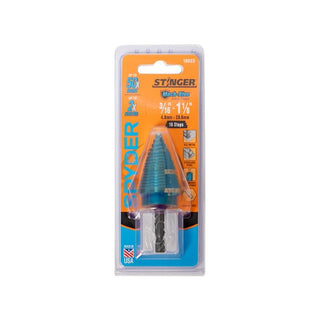 Spyder 19023 Mach-Blue 16 Step Bit, Hex Shank, 3/16 Inch - 1-1/8 Inch