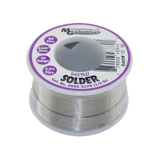 MG Chemicals 4886-227G 4880 Series Sn63/Pb37 Rosin Core Leaded Solder 0.04" Diameter 1/2 lbs Spool Amber