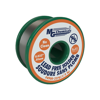 MG Chemicals 4900-227G 4900 SAC305 96.3% Tin 0.7% Copper 3% Silver No Clean Lead Free Solder 0.032" Diameter 1/2 lbs Spool