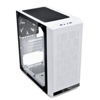 Silverstone Technologies PS15W-G Micro-ATX & Mini-DTX Mesh Front Panel Steel Body Tempered Glass Side Panel - White Plus Tempered Glass Window