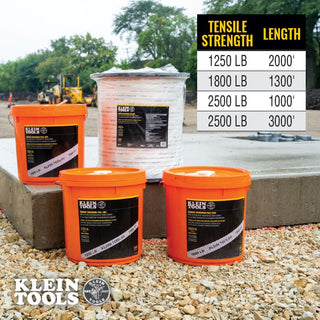 Klein Tools 50131 Conduit Measuring Pull Tape for Heavy-Duty Cable and Wire Pulling, 1800-Pound x 1300-Foot Long