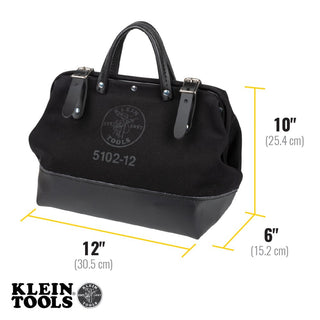 Klein Tools 510212BLK Tool Bag, Black Canvas, 12-Inch