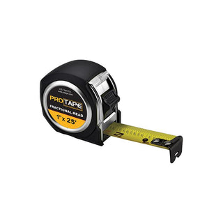 US Tape 51325 ProTape G Series 1" X 25' Fractional Read Compact Tape w/Slide lock and Grip Case