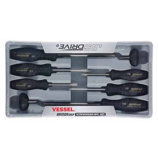 Vessel Tools 550A8PTU ARMOR GRIP Screwdriver Set, 8 Pc.