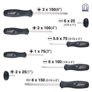 Vessel Tools 550A8PTU ARMOR GRIP Screwdriver Set, 8 Pc.