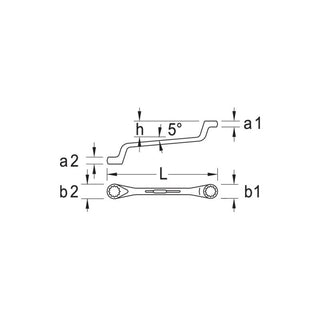 Gedore 6018530 Double ended ring spanner offset 24x30 mm