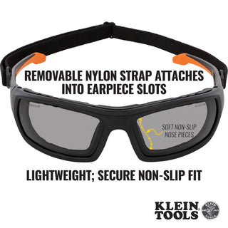 Klein Tools 60471 Professional Full-Frame Gasket Safety Glasses, Gray Lens