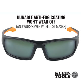 Klein Tools 60539 Safety Glasses, Professional PPE Protective Eyewear, Full Frame, Scratch Resistant and Anti-Fog, Polarized Lens