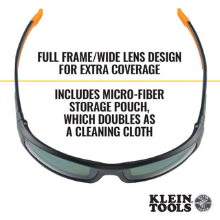 Klein Tools 60539 Safety Glasses, Professional PPE Protective Eyewear, Full Frame, Scratch Resistant and Anti-Fog, Polarized Lens