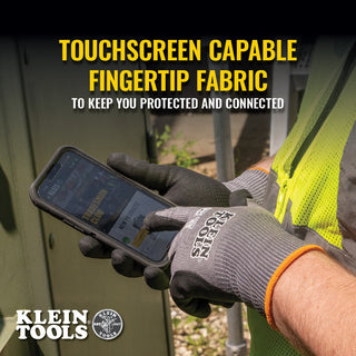 Klein Tools Knit Dipped Gloves, Cut Level A4, Touchscreen, 2-Pair