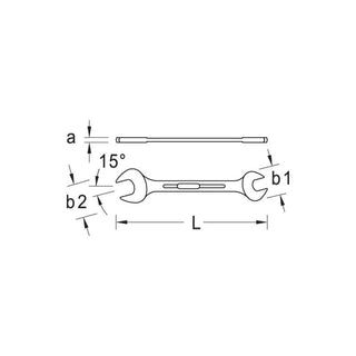 Gedore 6071930 6 AF Double Open Ended Spanner 1x1.1/8 Inch