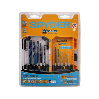 Spyder 19017 Stinger Mach-Blue Hex Shank Drill Bit Set 10Pc.