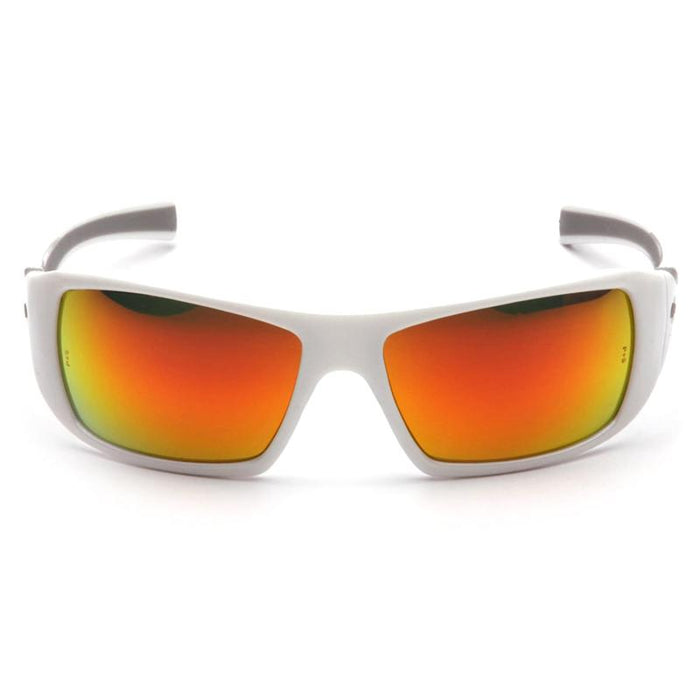 Pyramex SW5655D Goliath Sky Red Mirror Lens with White Frame