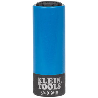 Klein Tools 66030 2-in-1 Coated Impact Socket, 12-Point, 3/4 and 9/16-Inch