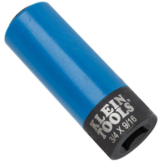 Klein Tools 66030 2-in-1 Coated Impact Socket, 12-Point, 3/4 and 9/16-Inch