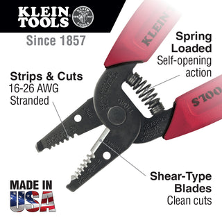 Klein Tools 11046 Wire Stripper/Cutter for 16-26 AWG Stranded Wire